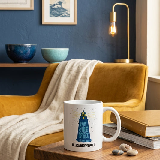 Alexandroupoli lighthouse souvenir mug Greece