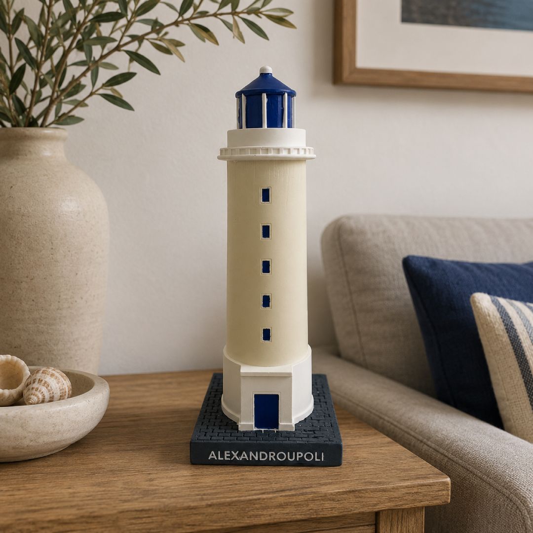 Large Alexandroupoli lighthouse statue in a lifestyle setting - Μεγάλος Φάρος Αλεξανδρούπολης σε φυσικό χώρο