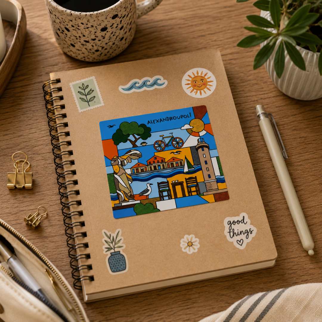 Alexandroupoli sticker applied in a lifestyle setting - Αυτοκόλλητο Αλεξανδρούπολη σε φυσικό χώρο