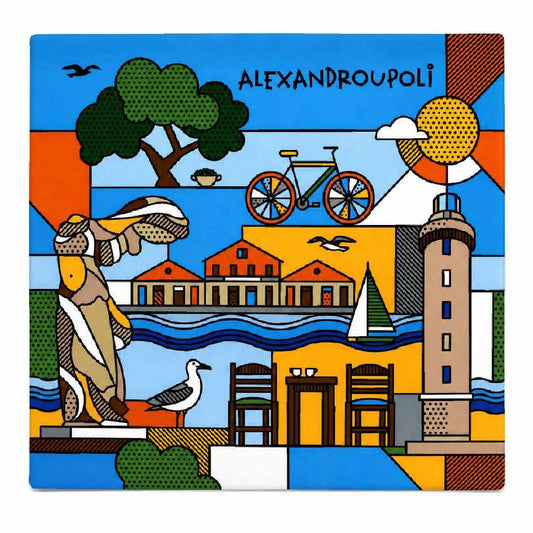 Alexandroupoli souvenir vinyl sticker on white background - Αυτοκόλλητο Αλεξανδρούπολη σε λευκό φόντο