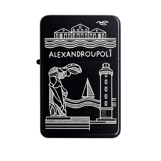 Alexandroupoli Lighthouse and Nike of Samothrace refillable gas lighter - Επαναγεμιζόμενος αναπτήρας Φάρος Αλεξανδρούπολης και Νίκη Σαμοθράκης