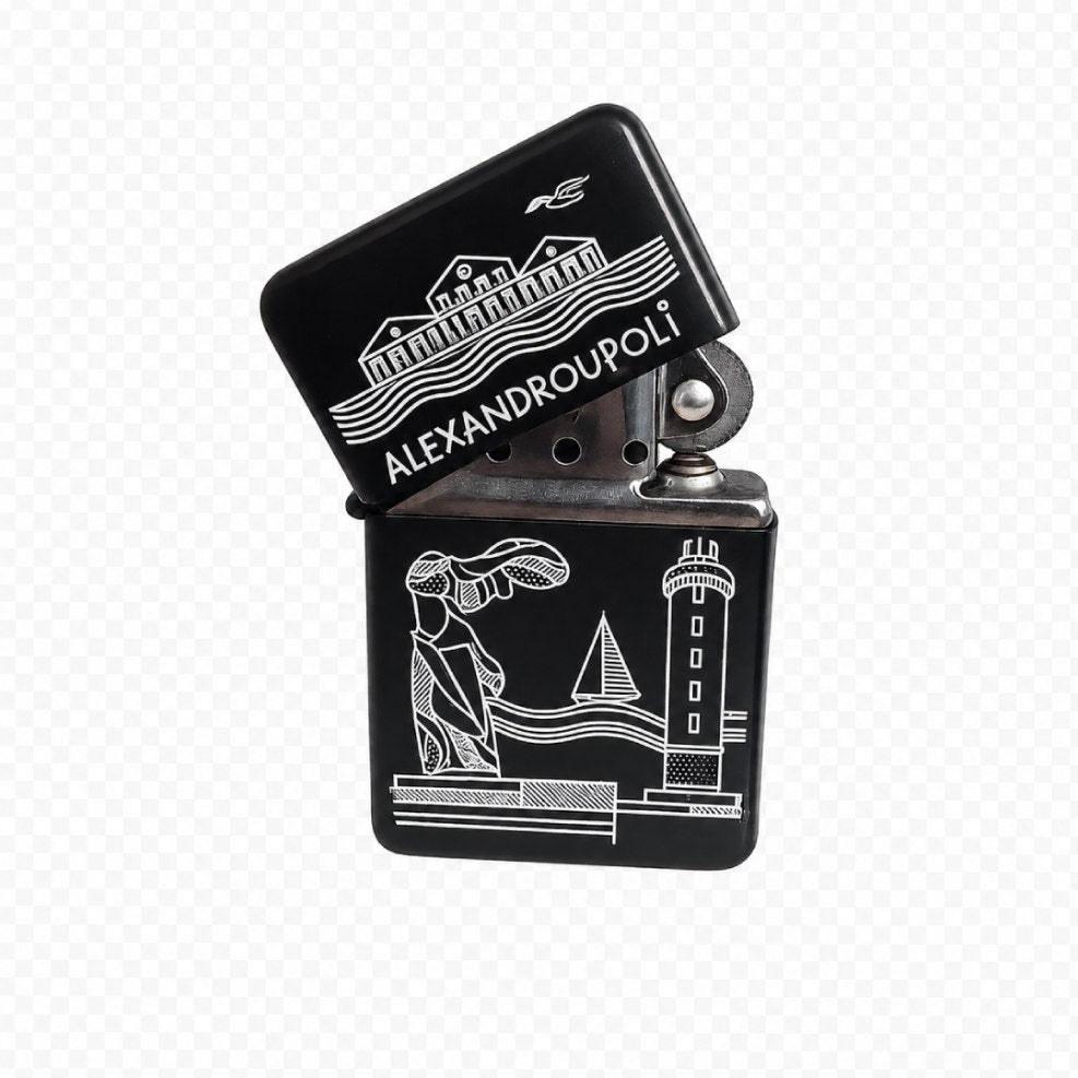 Alexandroupoli & Samothrace Refillable Gas Lighter - Lighthouse & Nike of Samothrace