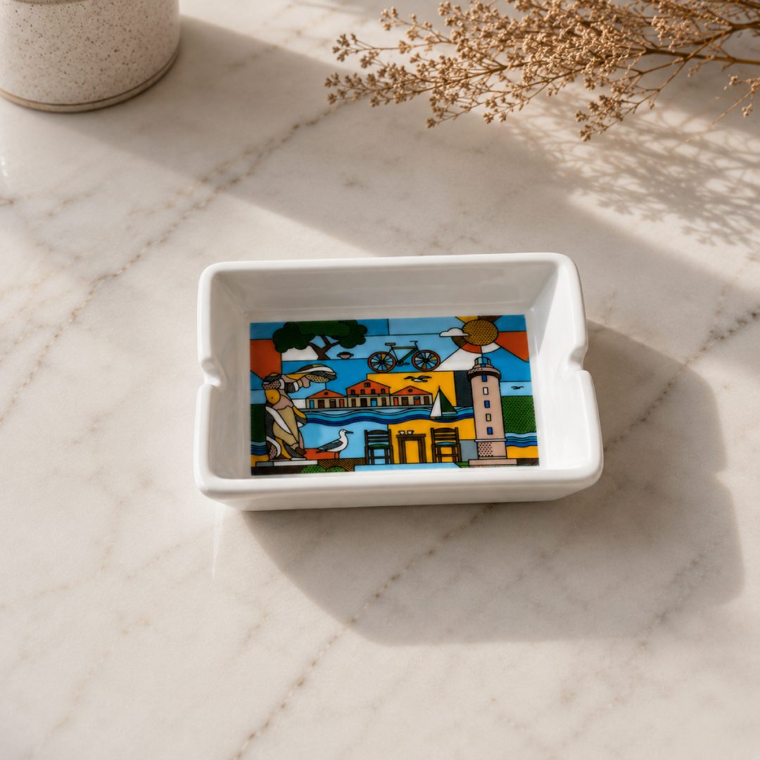 Alexandroupoli ceramic ashtray side view detail - Τασάκι Αλεξανδρούπολη λεπτομέρεια